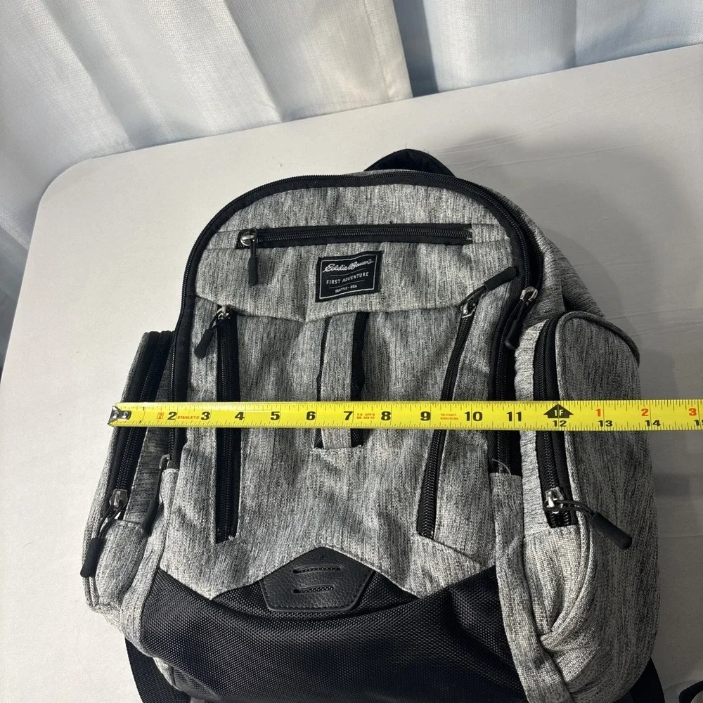 Eddie Bauer First Adventure Backpack Baby Diaper Bag Gray‎ Black Waterproof 16